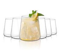 AOOTE Water Drinking Glasses Tumbler, 6X450ML Drinking Tumbler Glasses,Tall Clear Glass Tumblers,Drinkings Glassware, Drinkings Tumblers Set for Water,Juice,and More,Dishwasher Safe