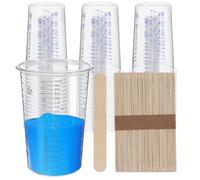 AOOTOOSPORT 50-Pack Mixing Cups Set Paint Mixing Cups 32 oz (1000ml) with 50 Wooden Sticks,Easy Measuring Ratios 2:1, 3:1, 4:4,Ideal for Epoxy Resin, Paint, and More
