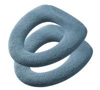 AOOTUERL 2 Pack Thicker Bathroom Toilet Seat Cover Pads - Soft Thicker Warmer Stretchable Washable Cloth Toilet Seat Cover Pads,Easy Installation Comfortable Toilet Lid Seat Cover (Dark Green)