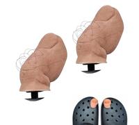 AOOTUERL 2 Pieces Funny Big Toes Shoe Charms with Hairy, DIY Unique Shoe Decoration3D, Stereoscopic Toe shoe Accessories for Adults Kids Birthday Party Decoration, Cute Hilarious Realistic Toes Charms