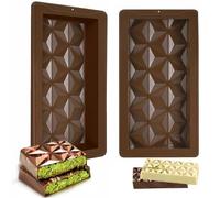 AOOTUERL 2Pcs Silicone Chocolate Moulds for Candy & Baking, Big and Deep Chocolate Bar Moulds, Reusable Non-Stick Silicone Molds, for DIY Baking Candy Ice Cube Maker