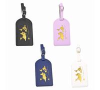 AOOTUERL 4 Pcs Luggage Tags, Leather Baggage Labels, Luggage Tags for Suitcases with Adjustable Strap Privacy Protection Cover for Married Men Women Travel Preventing Loss of Bags and Suitcases