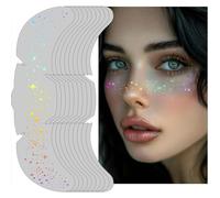 AOOTUERL 6 PCS Holographic Multicolor Glitter Freckles Face Tattoo, Chameleon Sparkle Freckles Makeup Patches, Shimmer Cute Star Waterproof Temporary Tattoo for Women Girls Party Halloween Festival
