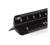AOOTUERL Architectural Metric Scale Ruler, 30cm Ruler, Aluminum Triangular Scale Ruler Metric 1:100, Laser Etched Triangle Scale Ruler, Scale Ruler for Blueprint, for Architects/Draftsman/Enginee