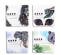 AOOTUERL Pack of 4 Portable Pocket Ashtray,PVC Fireproof Reusable Environment Friendly Outdoor Cigarette Butt Container,Outdoor or Travel Use for Cigarettes Butt Disposal Bag Travel Ashtray