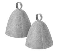 AOOTUERL Sauna Hat, 2PCS Ergonomi Felted Sauna Cap for Women and Men, Vaporarium hat, Russian Banya Felt Bath Cap, Steam Bath Hat Room Accessories Felt Heat Dry Headrest, Simple/Natural/Stylish