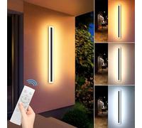 AOOTUYA Dimmable Outdoor LED Wall Lights, with Memory Function 60cm 3000K/4500K/6000K Selectable 14W IP65 Waterproof Garden Fence Lights with Remote Control (Without Battery) Modern Wall Fixtures