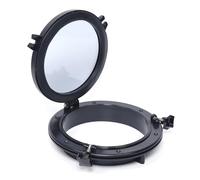 AOOUNGM Black Round Porthole, 8in Opening, Tempered Glass Boat Window