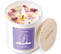 AOOVOO Lavender Scented Candles for Women - Aromatherapy Candle with Crystals Inside, 10oz Soy Candles for Home Scented, Birthday Gifts Mothers Day Candle for Women Mom