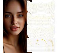 AOOWU 20 Sheets Glitter Freckles Face Tattoo, Face Glitter Speckles Patches, Temporary Face Freckles For Women, Waterproof Face Sparkle Faux Freckles Makeup Patches, Festival Makeup Rave Accessories