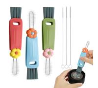 AOOWU 3 in 1 Cup Lid & Straw Cleaning Brush Set, 6 Pack Multifunctional Bottle Cup Lid Gap Cleaner, Portable Cup Lid and Bottle Crevice Cleaning Brushes, Home Kitchen Crevice Cleaning Brush Tools