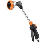 AOOWU 48cm Watering Lance, Watering Lance Heavy Duty, Long Metal Spray Lance, 180° Adjustable Nozzle Metal Spray Gun, 10 Spray Patterns Garden Hose Wand, for Water Hanging Baskets, Shrubs, Lawn