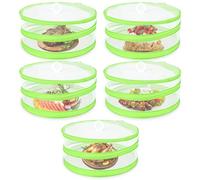 AOOWU 5 Pack Mesh Food Cover Tent Pop Up, Mesh Pop-Up Food Covers, Reusable & Collapsible Protectors Domes Food Nets, Insect Fly Proof Fine Mesh Screen Tents for Fruit, Kitchen, BBQ, Picnics, Camping