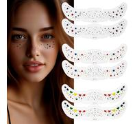AOOWU 6 Sheets Glitter Freckles Face Tattoo, Face Glitter Speckles Patches, Temporary Face Freckles for Women, Waterproof Face Sparkle Faux Freckles Makeup Patches, Festival Makeup Rave Accessories