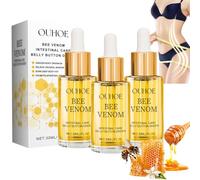 AOOWU Bee Venom Drops, 3 Pack Bee Venom Intestinal Detox Belly Button Drops, Bee Venom Oil, Bee Venom Belly Button Drops, Bee Venom Lymphatic Drainage Drops, Bee Venom S_li_mming Oil, 30ml