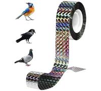AOOWU Bird Reflective Tape, 80m Bird Scare Tape, 2.4cm Dual Sided Scare Tape, Holographic Tape, Reflective Bird Scare Repellent Flash Tape, Starling, Seagull, Magpie, Crow Scarers for Gardens