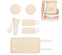 AOOWU Castor Oil Pack Wrap Kit, 6PCS Reusable Organic Cotton Castor Oil Wrap Ki for Waist Neck Leg Knee, Machine Washable Anti Leak
