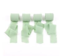 AOOWU Chiffon Silky Ribbon 4 Rolls 1.5'' x 5.4 Yd, Handmade Fringe Silk Chiffon Ribbon Set Wedding Invitation, Bridal Bouquet, Gift Wrapping, Bow Making, DIY Crafts