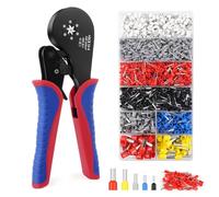 AOOWU Crimping Tools Set, Crimping Plier Set, 0.08-16mm² Ferrule Crimper Tool Kit with 1800 Wire End Connectors, Self-Adjustable Ratchet Hexagonal Bootlace Cables Crimp Tools, Wire Crimper Plier Set
