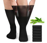 AOOWU Diabetic Socks for Men, 3 Pairs Bamboo Diabetic Socks, Loose Soft Top Socks for Swollen Feet Ankles Legs, Breathable Slipper Socks, Extra Wide Sock for Neuropathy, Edema, Elderly