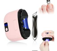 AOOWU Electric Nail Clipper, 3 in 1 Automatic Nail Clippers, 2PCS Portable Electric Nail Cutter with Nail Scraps Storage, LED Light, USB Charging, Safety Nail Trimmer for Baby, Kids, Adults, Elderly