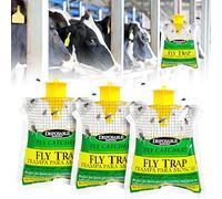 AOOWU Flies atractant, 3 Pcs Outdoor Fly Catcher, Hanging Fruit Fly Trap Bags, Disposable Ranch Insect Trap Catcher Bag for Outdoor Garden, Farm, Horse Barn