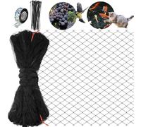 AOOWU Gardens Anti Bird Netting, Bird Netting for Garden to Protect Fruit Vegetable, Anti Bird Netting Kit with Cable Ties, Bird Reflective Tape, Plant Netting Protection Garden Mesh Fence, 7.5m x 15m
