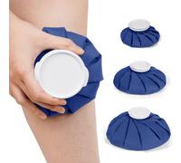 AOOWU Ice Bag for Injuries, 3 Pack Ice Pack for Reusable, Ice Bag Hot Water Bag for Hot & Cold Therapy and Pain Relief with Cover, First Aid Therapy Pack, No-Leak Breathable Ice Bag, (6"/9"/11")