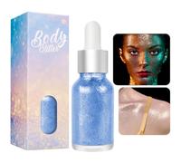 AOOWU Liquid Face & Body Glitter with Fine Sparkle,Holographic Mermaid Glitters Cosmetic Face Glitters Easy Blend Long Lasting Festival Makeup for Parties Clubs Halloween Christmas (Blue)