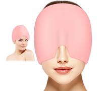 AOOWU Migraine Relief Cap, Upgraded Headache Relief Cap, Reusable Cold Hot Therapy Migraine Cap, Single-Sided Gel Ice Hot Head Wrap, Gel Ice Pack Mask for Migraine, Sinus Stress, Frontal Headaches
