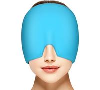 AOOWU Migraine Relief Cap, Upgraded Headache Relief Cap, Reusable Cold Hot Therapy Migraine Cap, Single-Sided Gel Ice Hot Head Wrap, Gel Ice Pack Mask for Migraine, Sinus Stress, Frontal Headaches