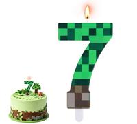 AOOWU Numbers Birthday Candles, Video Game Green Number 7 Candle for Cake