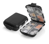 AOOWU Pill Box Organiser, 1PCS Portable Medicine Storage Box, Double Layer 10 Grids Tablet Organiser to Hold Vitamins, Cod Liver Oil, Supplements and Medication for Travel Work(C-Black)