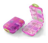 AOOWU Pill Box Organiser, 1PCS Portable Medicine Storage Box, Double Layer 12 Grids Tablet Organiser to Hold Vitamins, Cod Liver Oil, Supplements and Medication for Travel Work (Pink)