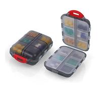 AOOWU Pill Box Organiser, 1PCS Portable Medicine Storage Box, Double Layer 12 Grids Tablet Organiser to Hold Vitamins, Cod Liver Oil, Supplements and Medication for Travel Work (Grey)