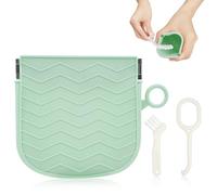AOOWU Retainer Case, Silicone Retainer Box, Slim Aligner Cases for Invisibility, Portable Orthodontic Dental Retainer Box, Mouthguard Case with Removal Tools & Brush, Tooth Orthopedic Storage Bag
