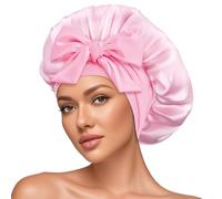 AOOWU Satin Bonnet, Double-Sided Silk Bonnet Hair Wrap, Hair Bonnet for Bath, Adjustable Satin Night Sleeping Cap with Elastic Band, Hair Care Head Cover Hat for Women Girls Long, Straight, Curly Hair