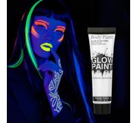 AOOWU Ultraviolet Glow Face Body Paint,Fluorescent White Face Paint Tube 25ml | Ultimate UV Glow Effect | Easy to Remove | Professional Makeup for Halloween, Cosplay, Theme Parties