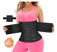 AOOWU Waist Trainer Belt, Waist Trimmers, Adjustable Sweat Waist Cincher Trimmer, Back Lumbar Support Belt for Women Men, Tummy Control Body Shaper Workout Sports Girdles Band, Sports Slimming Band