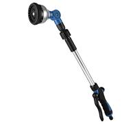 AOOWU Watering Lance Heavy Duty, 80cm Telescopic Watering Lance, 180° Adjustable Nozzle Metal Spray Gun, Long Garden Hose Gun, 10 Spray Patterns for Water Hanging Baskets, Shrubs, Lawn, Wash Car & Pet