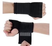 AOOWU Wrist Brace, 2 Pack Breathable Wrist Support Brace, Elastic Wrist Support with Strap, Wrist Compression Wrap, Adjustable Wrist Strap for Relieves Pain from Carpal Tunnel, Fractures, Sprains