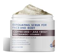 AOPEIBOTO Coffee Face Scrub Exfoliator, Gentle Facial Scrub Exfoliator with AHA, BHA, Malic, Blackhead Remover & Body Smoothing, 4.23 fl.oz/120g