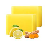 AOPEIBOTO Kojic Acid and Turmeric Soap, Even Skin Tone, Gentle Cleanser for Face & Body with Lemon, Shea Butter, Olive Oil, 100g*2