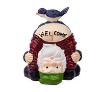 Aopek Garden Gnomes Outdoor Funny Welcome Gnomes Statue Garden Gnome Figurine for Lawn Patio Yard Decoration