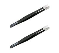 Aopin 2pcs ESD-34a in Bags Anti-Static Precision Tweezers, Anti-Static Multi-Function, Polished Edges Corners Suitable for Electronic Repair, Laboratory Operation, Jewelry Making Process, Black,