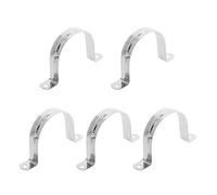 Aopin 60mm Rigid Pipe Strap Clamp 2 Holes Strap U Bracket Tube Strap Tension Clips 201 Stainless Steel, for Pipe Fixing, Silver, 5Pcs