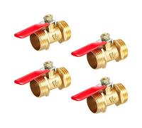 Aopin Ball Valve Brass G 1/2" Male x G 1/2" Male Valve Shut Off for Water, Oil and Gas Fluid, Ball Valve with Vinyl Handle Suitable for PEX, Copper, HDPE 4 Pcs