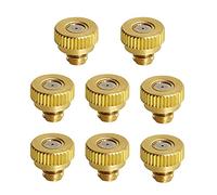 Aopin G 3/16 Brass Misting Nozzles 0.8mm / 0.03" Orifice Atomizing Mister Sprayer Nozzle Suitable for Outdoor Cooling,Garden Irrigation,Fountain, Crop Nutrient Injection, Greenhouse 8 Pcs