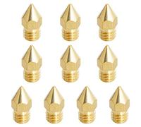 Aopin M6 1.75mm Extruders Nozzles 3D Printer 0.1mm / 0.004" Brass 3D Printer Extruders Nozzles 10 Pcs