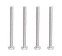Aopin M8 x 130mm Hex Head Bolts Screws Grade 5.8 Stainless Steel, Fasteners Fully Machine Threaded SUS304 4 Pcs